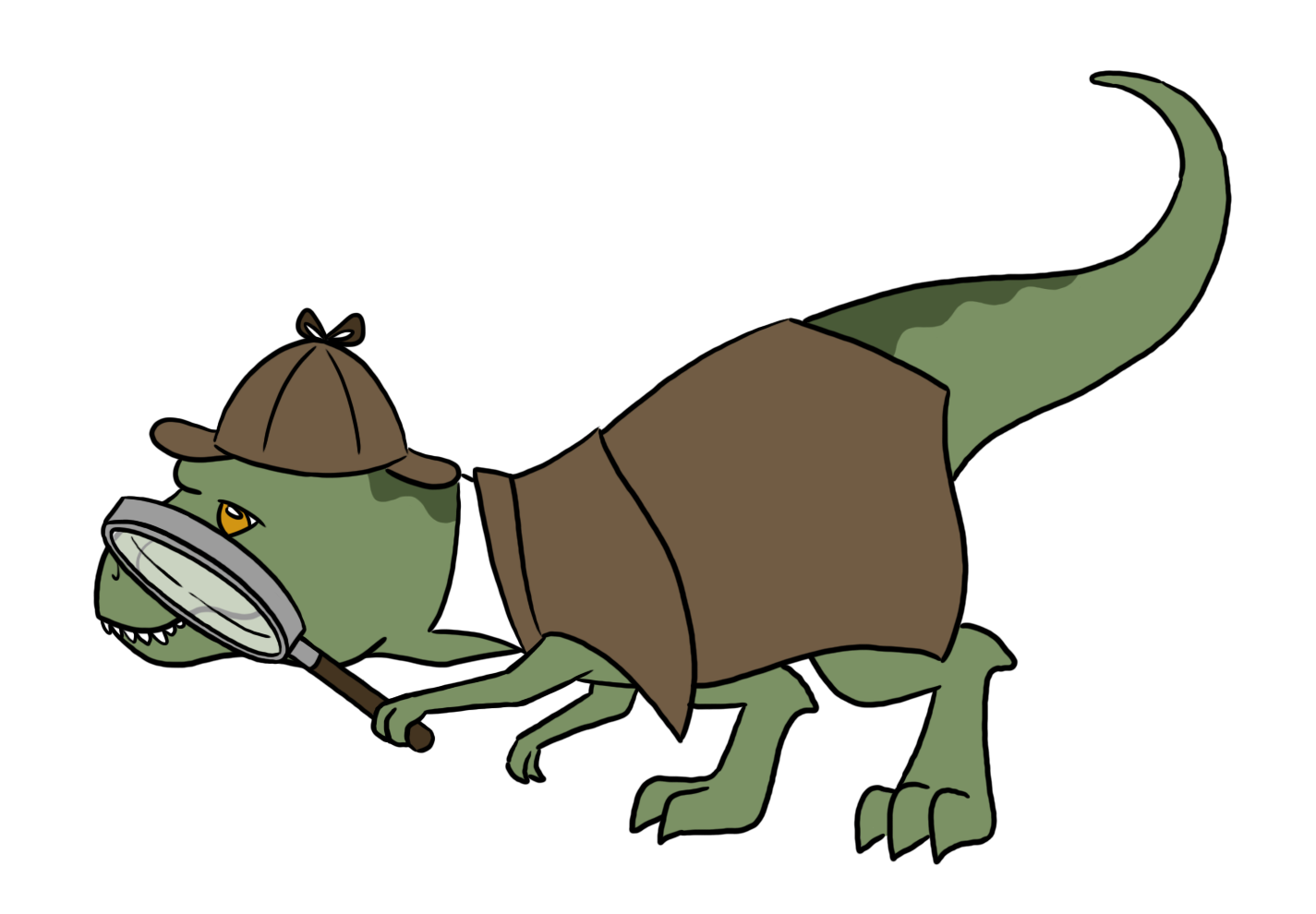 Detective Dino with Magnifying Glass